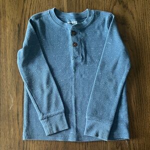 Jumping Beans Blue Long Sleeve Thermal Henley Tee